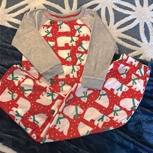New Kids Unisex Plush Velour Holiday 2 Piece Polar Bear Print Pajamas Lounge Set